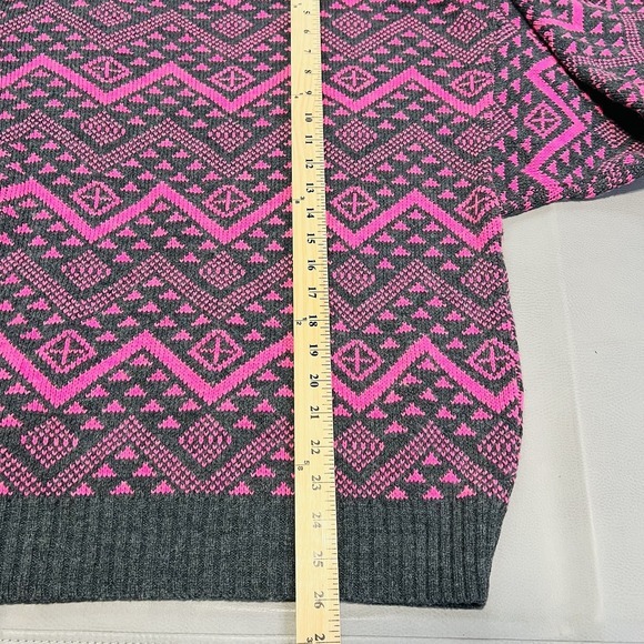 VTG Aspen Lid Sweater Men M Pink Sweater USA funky tribal Wool Southwestern-3597 - Picture 4 of 10